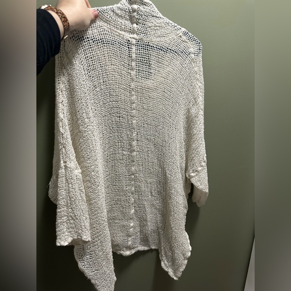 La Bottega di Brunella Knit Poncho in Cream - Picture 8 of 9